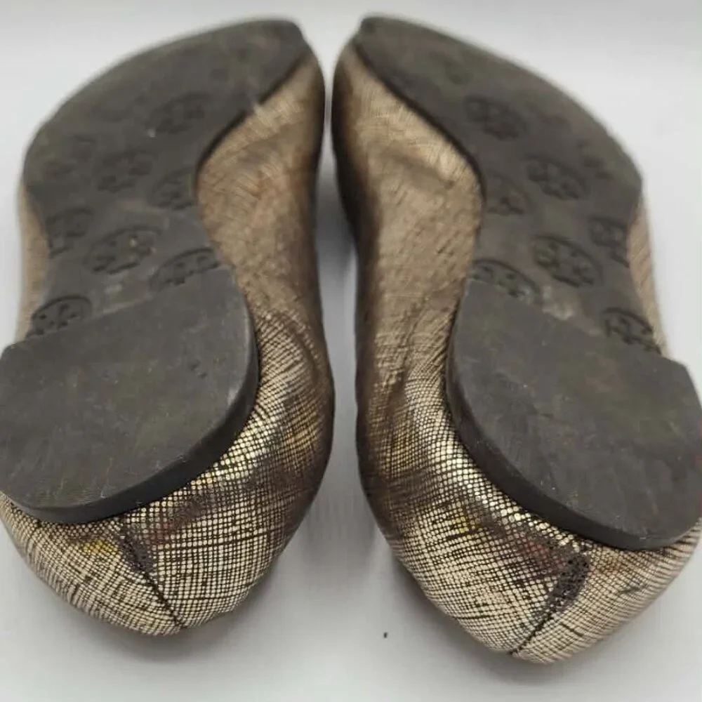 Tory Burch Reva Rare Metallic Ballet Flats size 7 1/2